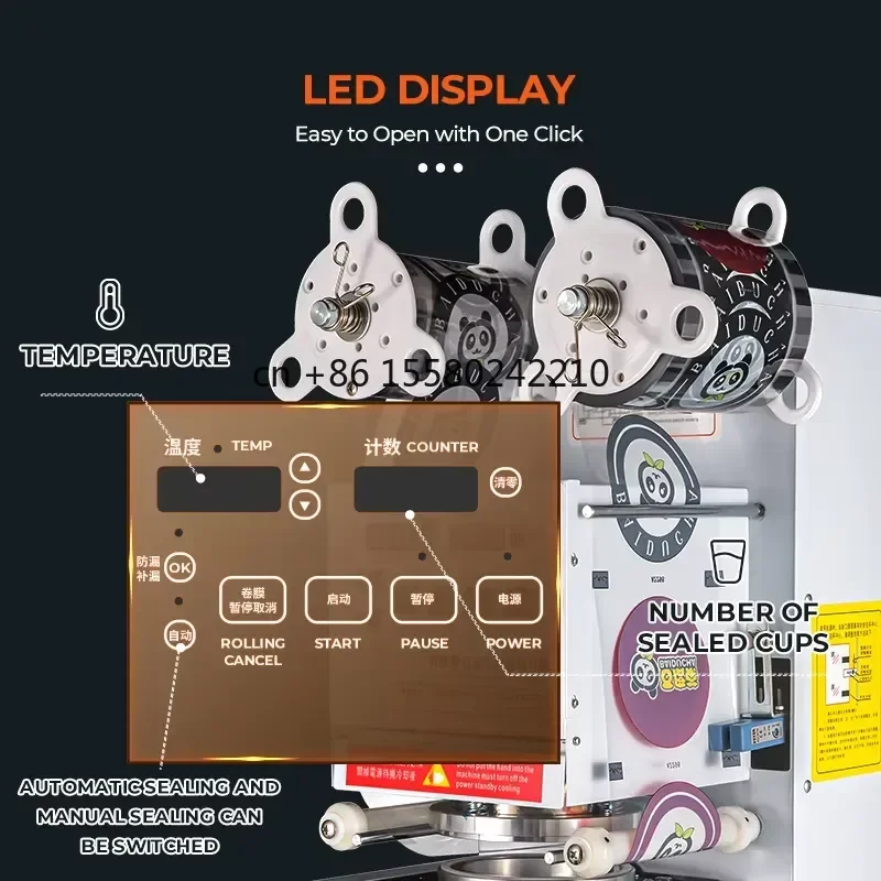 Electric Sealing Capper Machine for MOSEENER 90 mm 95 mm 98 mm PP Coffee Drink Boba Juice Cup Automatic Cup Sealer