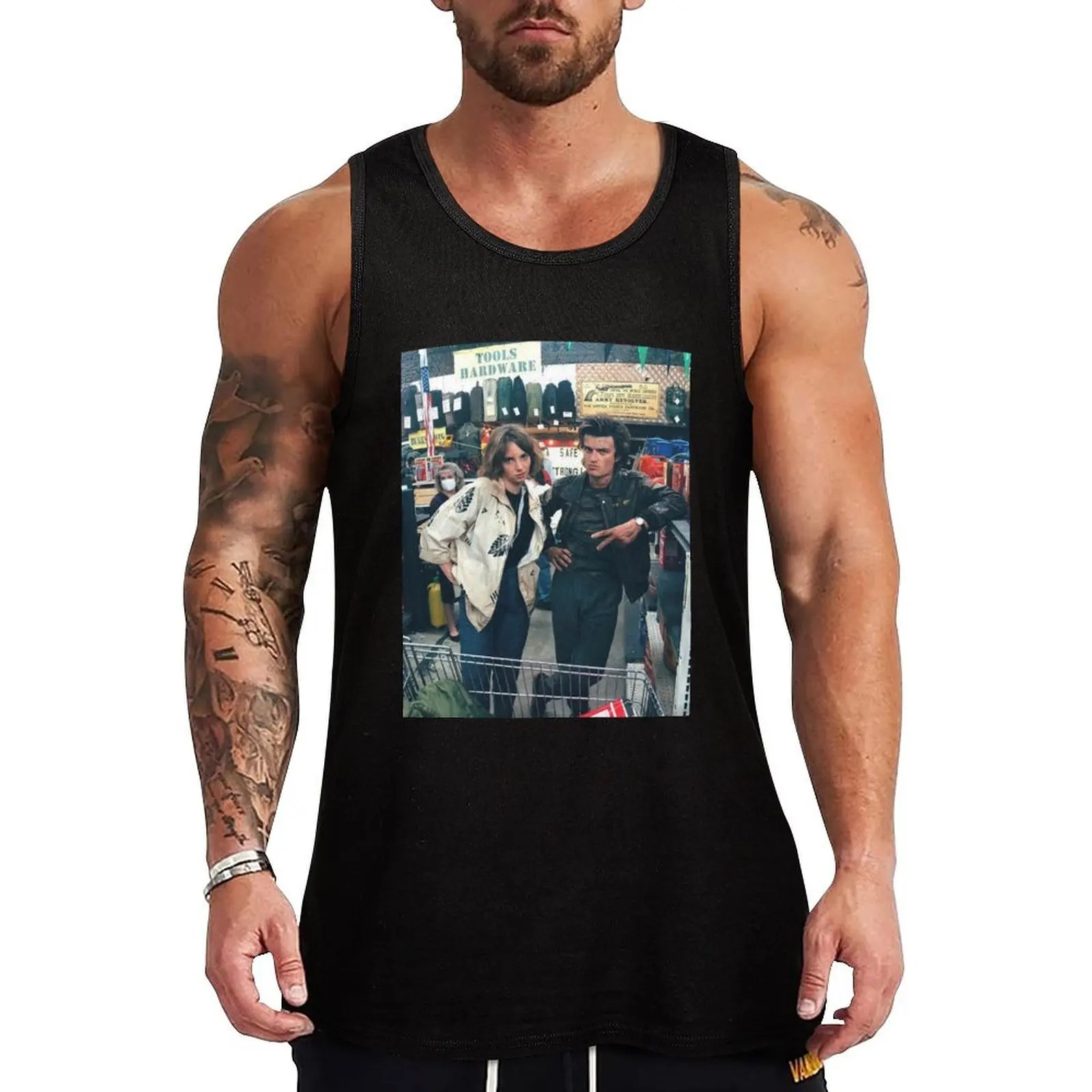 

Joe keery and Maya Hawke Tank Top sports vest T-shirt men Vest