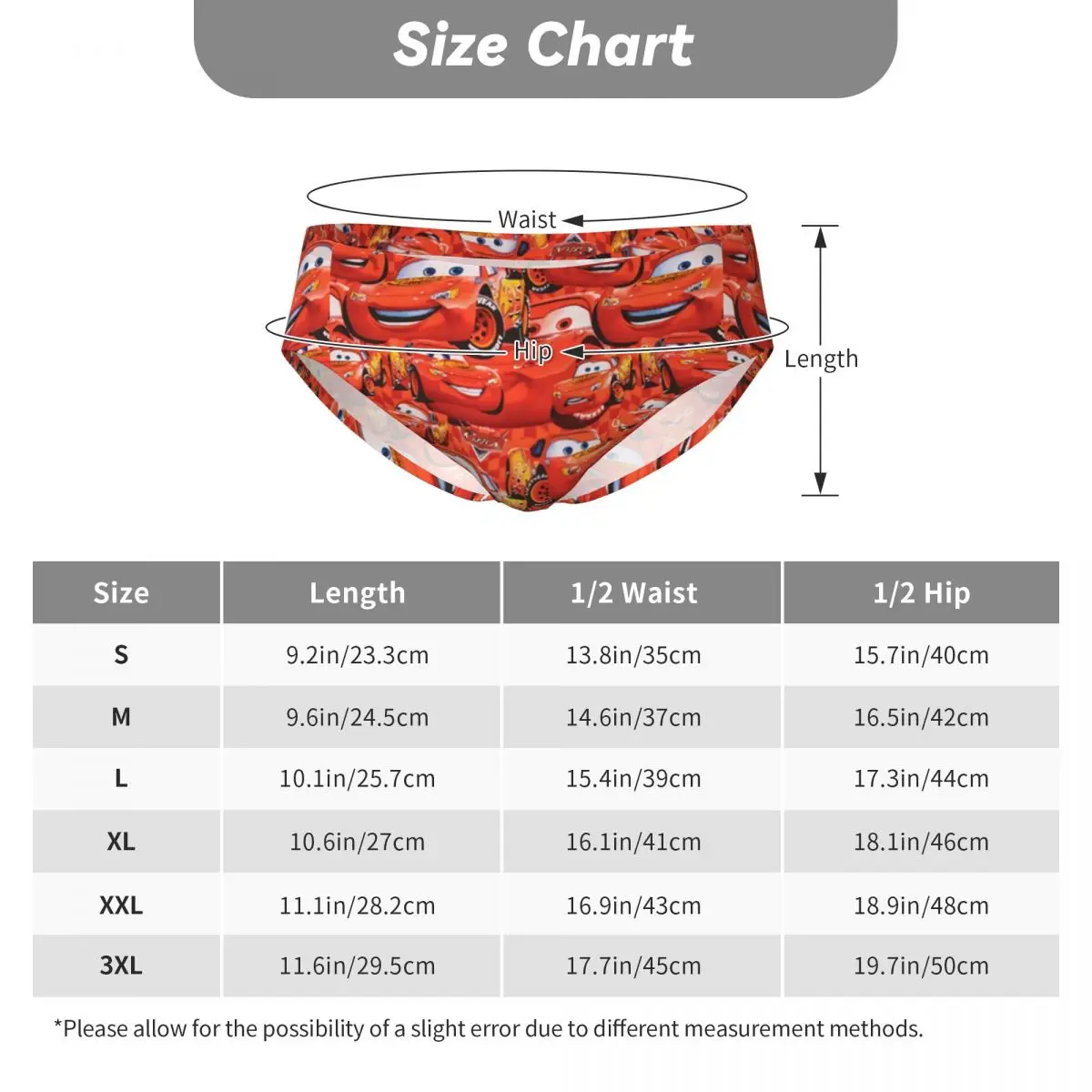 Custom Men Lightning McQueen Car Collage Men Brief Panties Male Breathable Underwear Underpants