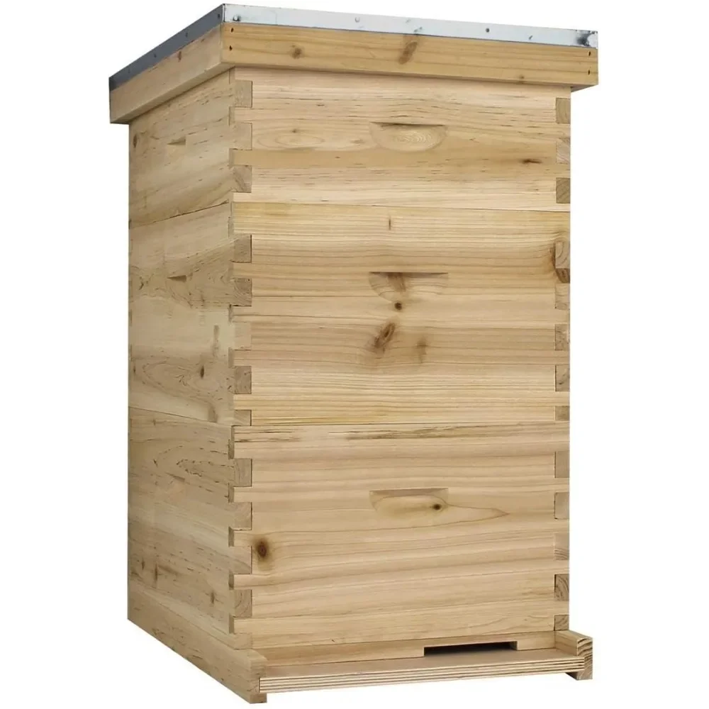 

Starter 10 Frame Beehive Kit – 2 Hive Bodies, 1 Super Box, Pine Frames & Wax-Coated Foundations