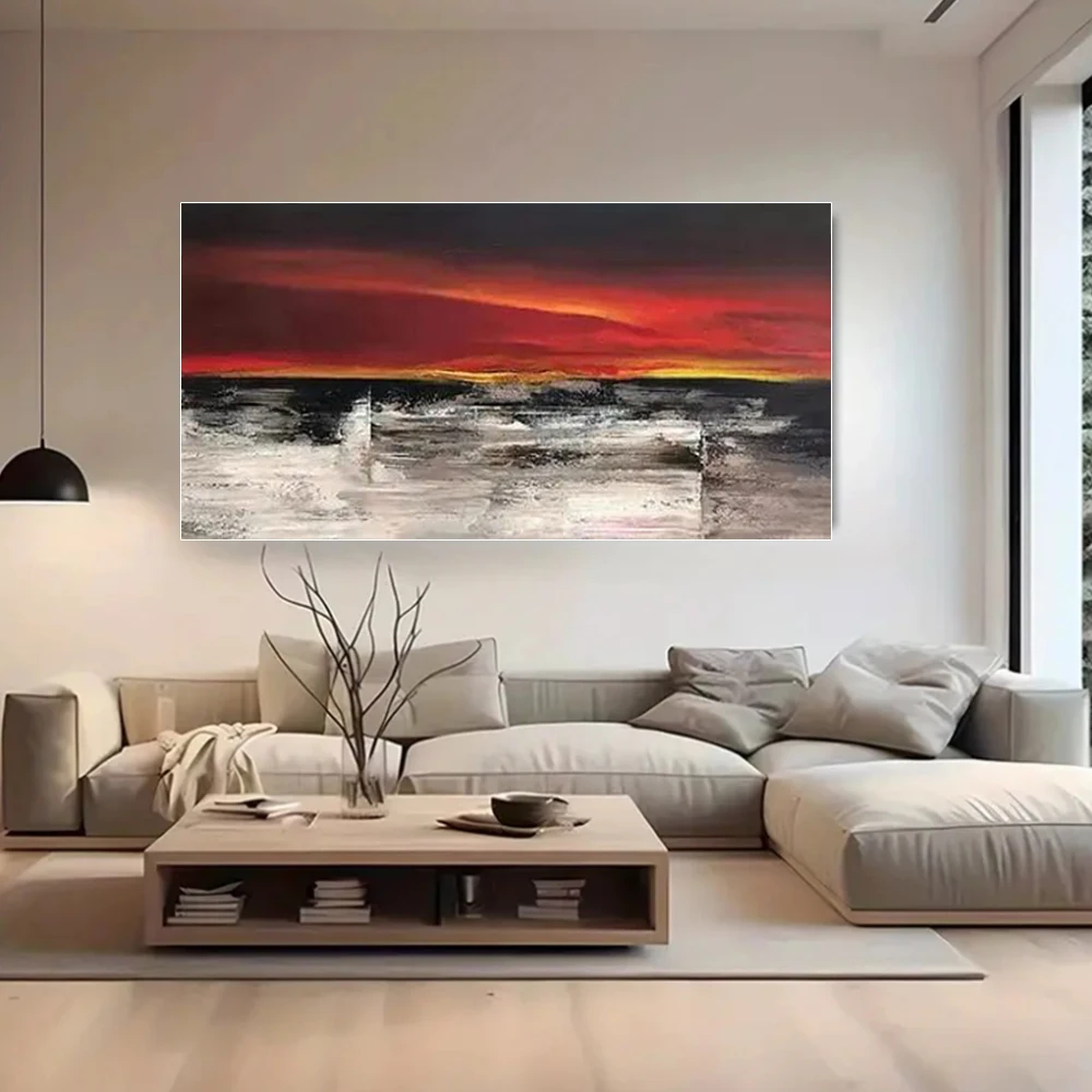 

Hand Drawn Green Abstract Oil Painting - 100% Original Wall Art for Home Living Room Decorative Interior Aesthetics