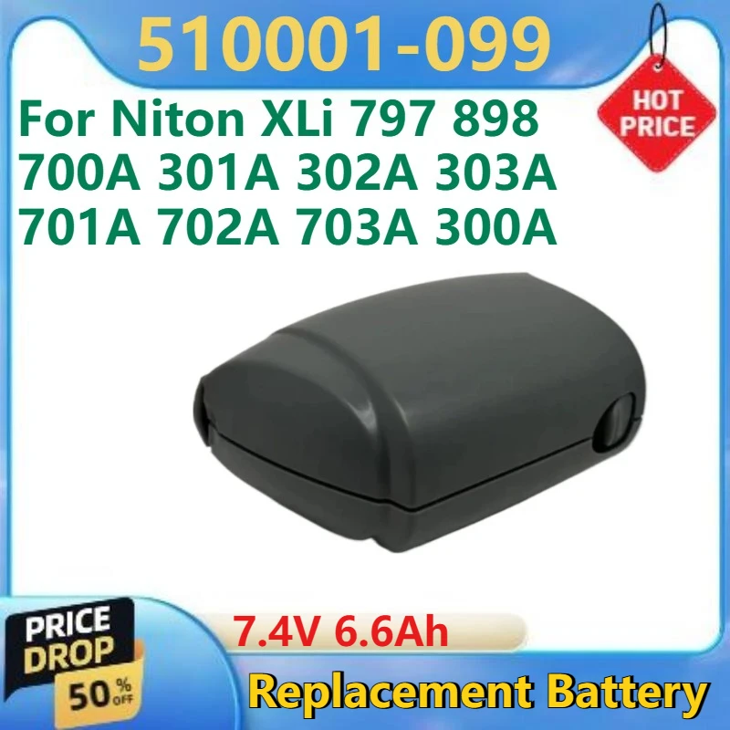 

For Niton XLi 797 898 700A 301A 302A 303A 701A 702A 703A 300A High Quality New 7.4V 6.6Ah Replacement Battery 510001-099