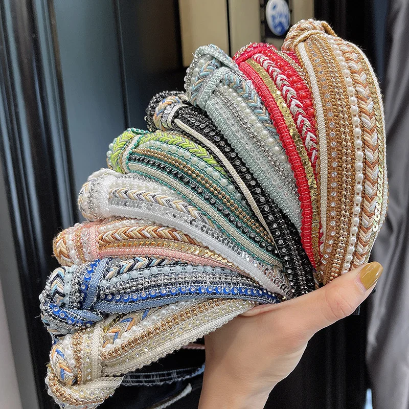 Luxury Fabric Knot Headbands For Women Girls Head Bands Fashion Hairbands Female Wash Face Hair bands Hoop Hair Accessories