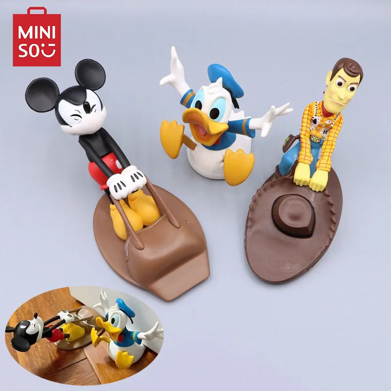 MINISO Mickey Mouse Doorstop Kawaii Figure Donald Duck Door Stopper Woody Furniture Decor Ornaments Child Model Toy Xmas Gifts