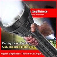 Rechargeable Super Bright LED Handheld Flashlight Tactical Spotlight Floodling Torch For Camping Waterproof Zoomable Flashlight