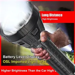 Rechargeable Super Bright LED Handheld Flashlight Tactical Spotlight Floodling Torch For Camping Waterproof Zoomable Flashlight