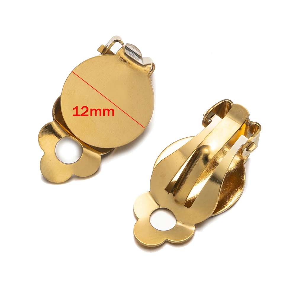 10 stuks goud roestvrij staal clip-on oorbel converters instelling lade bevindingen voor vrouwen DIY niet-piercing oorbellen sieraden maken
