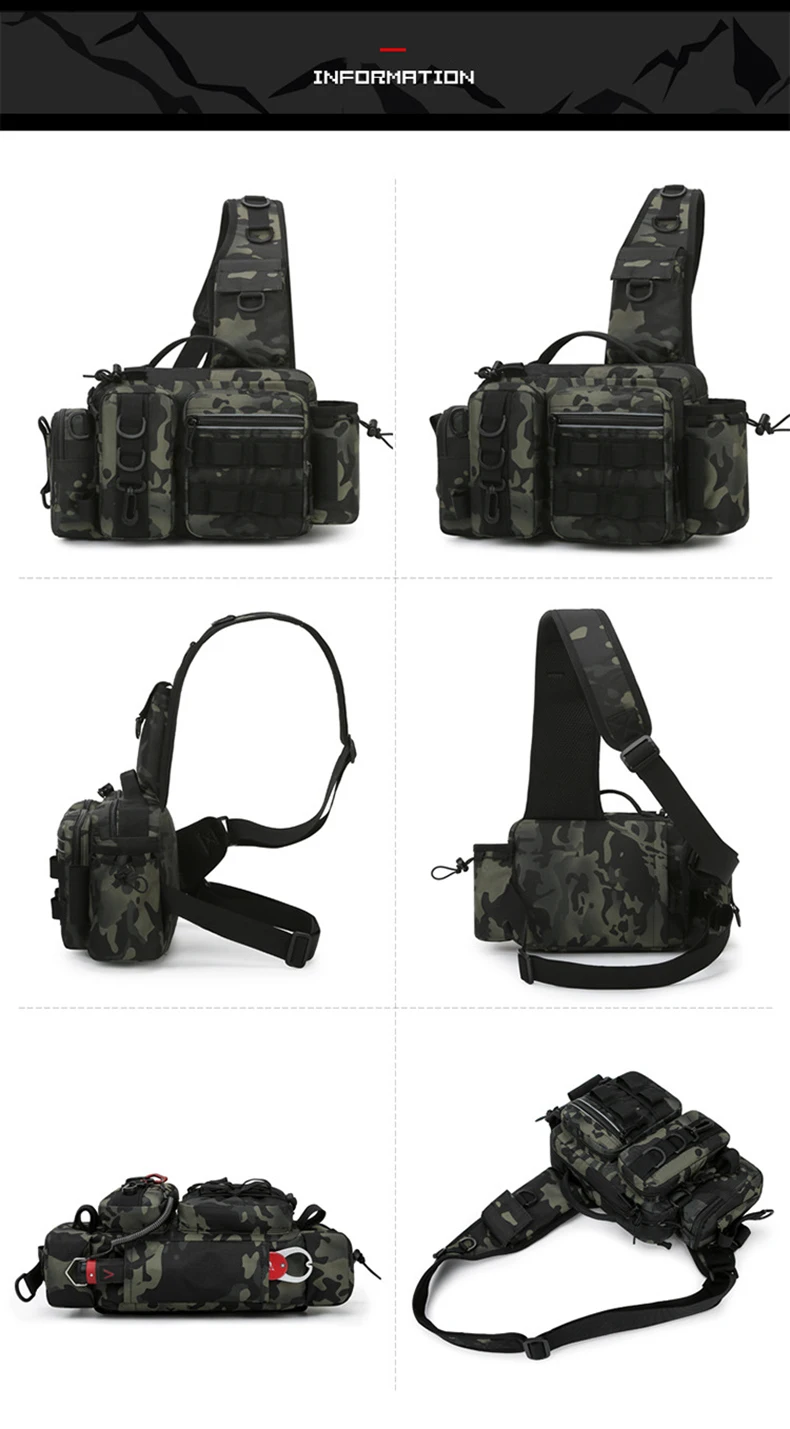 THKFISH Borsa per Attrezzatura da Pesca Marsupio Uomo Impermeabile per Donna e Uomo Borsa a Tracolla da Pesca