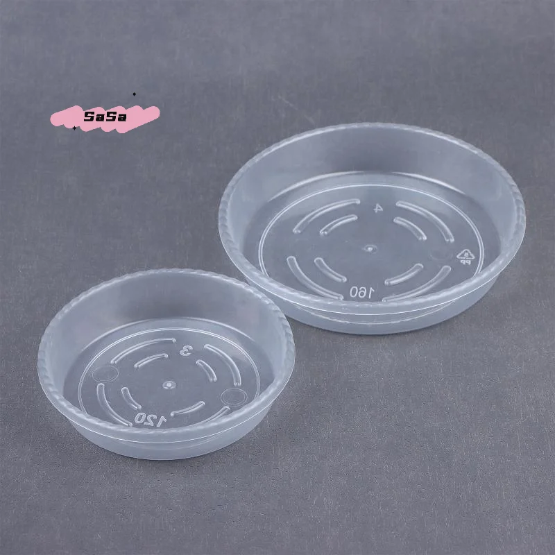 10Pcs round Flower Pot Trays Clear Plastic Plant Saucers Desktop Trash Storage Bases for Home Garden