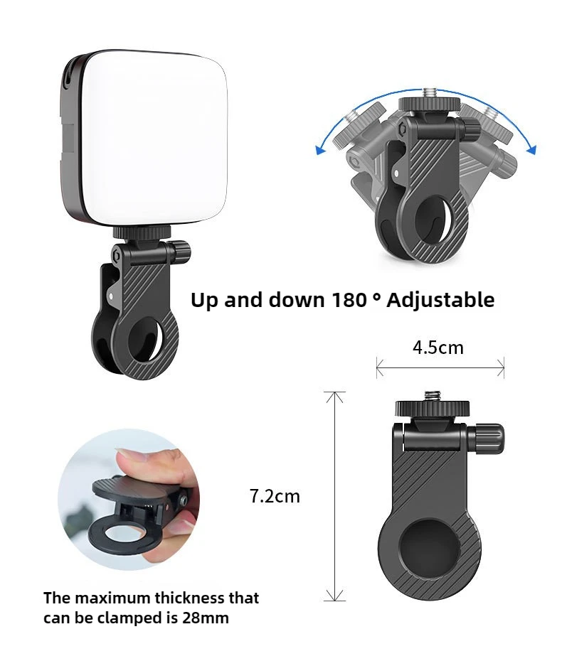 1/4 Screw Mount Mini Fill Light Clip Portable Mobile Phone Computer Fill Light Fixed Camera Flash Holder Plastic
