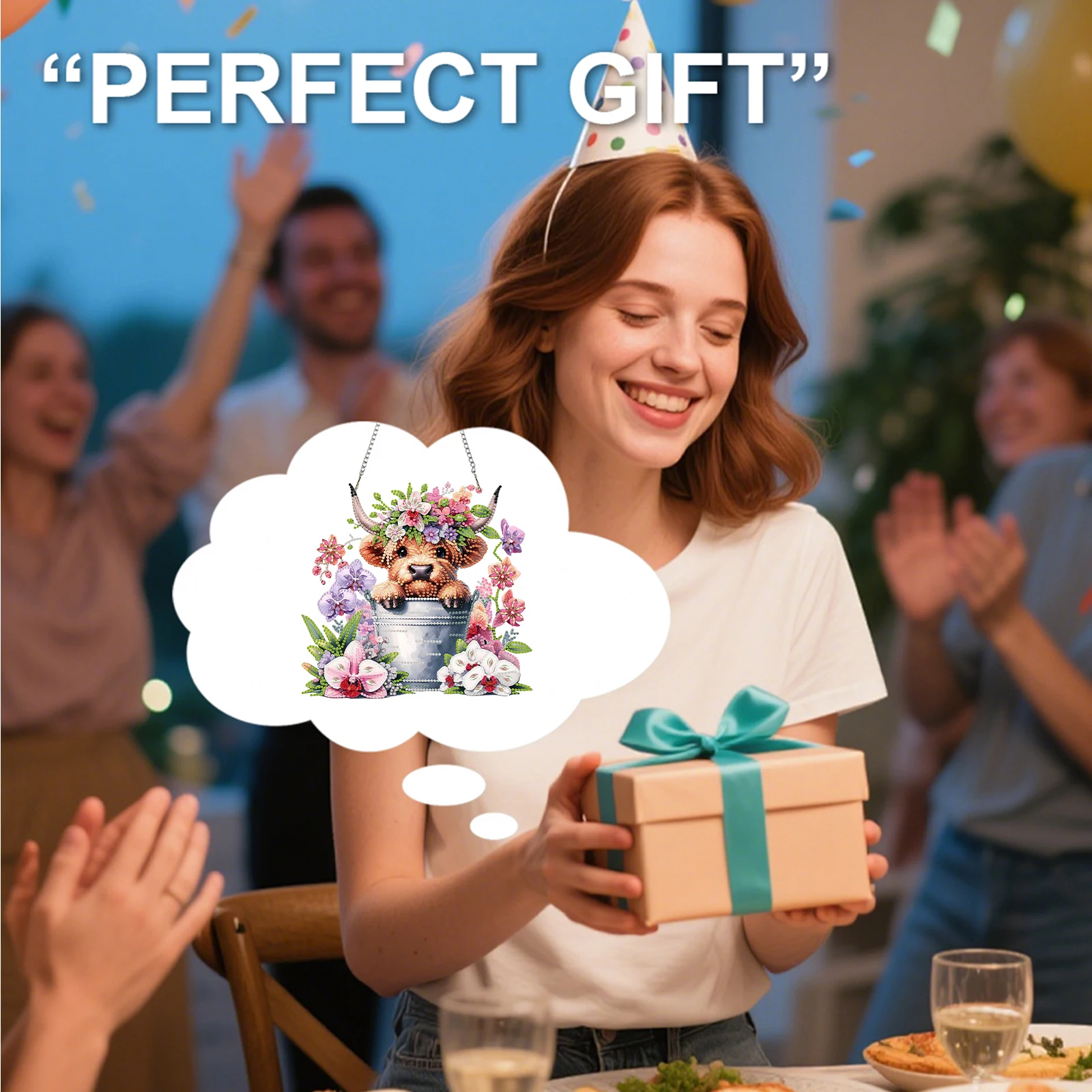 

Подвеска-шарм для декора дома, 2D, плоская, из акрила, с алмазной вышивкой, в форме животного, для самостоятельного творчества