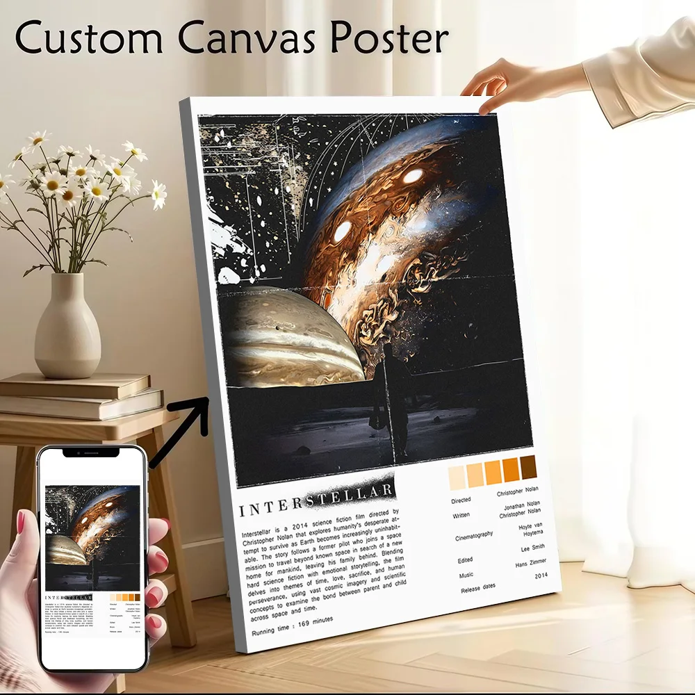 Interstellar Movie Printed Canvas Poster Personalized High Quality Wall Art Paintings for Home Decor Accessories Painting Mural