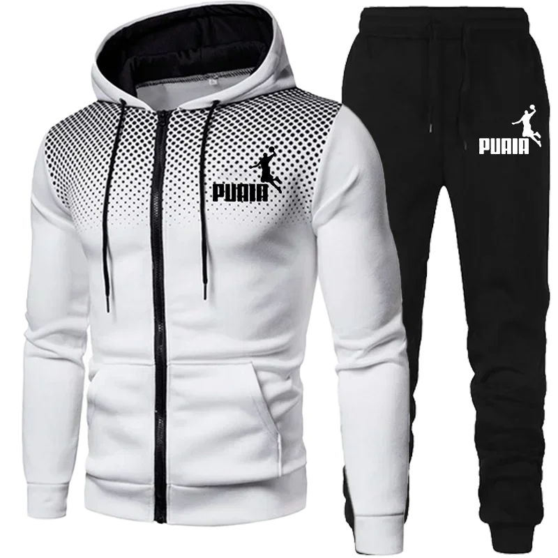 Men's Stained Sweatshirt and Pants Set, Tracksuit Set, Hoodies and Sweatshirts, Fashion Clothing, New