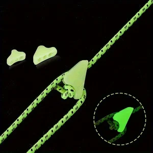 

10/20 pieces fluorescent glow-in-the-dark triangular tent rope buckle - anti-slip, adjustable camping accessory