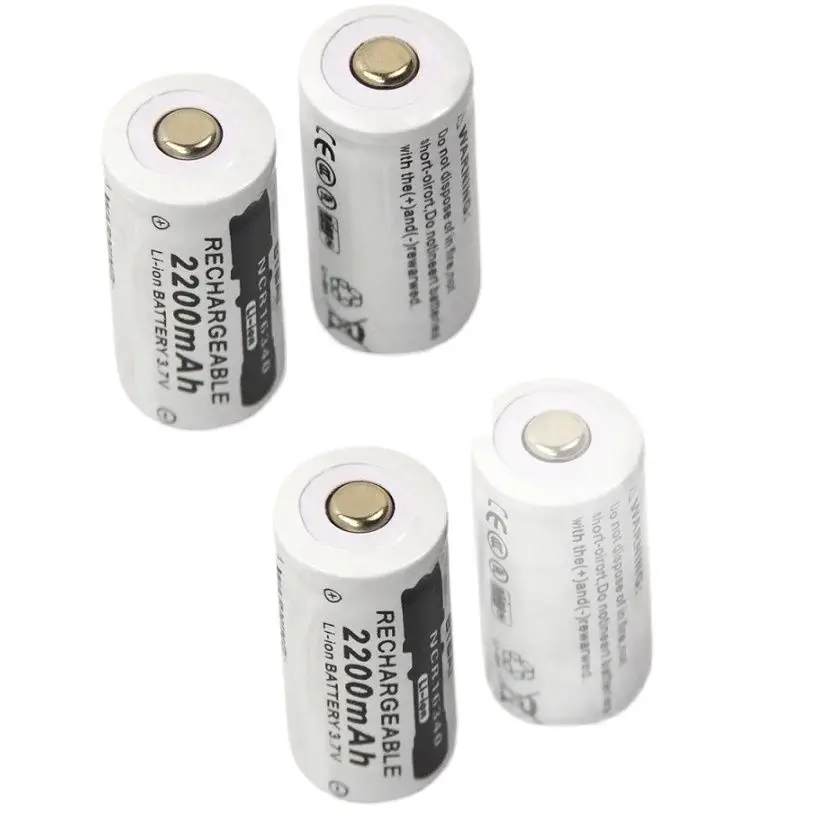 For LED flashlight 3.7v 2200mAh CR123A rechargeable battery Recarregavel lithium ion battery