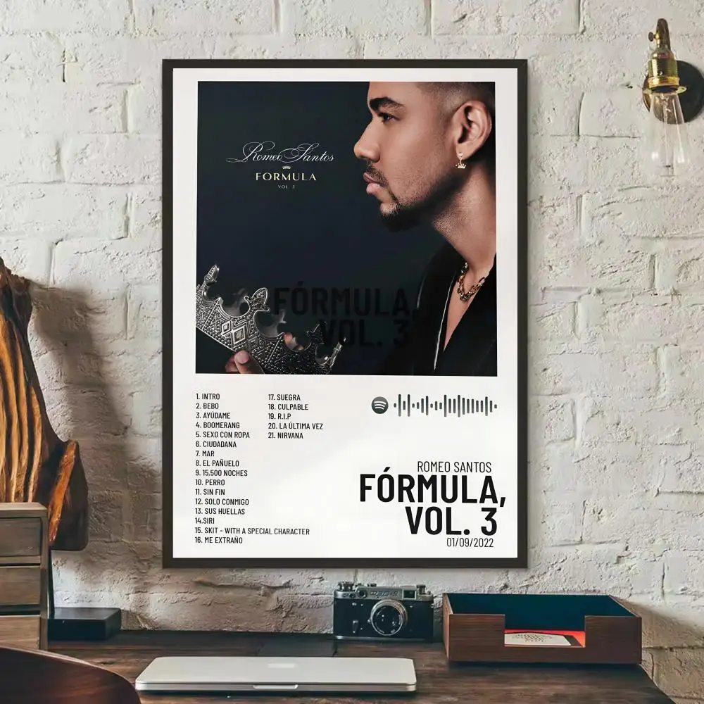 R-Romeo Santos ألبوم ملصق ملصقات HD مقاوم للماء اللوحة جدار الفن لغرفة النوم غرفة المعيشة ديكور المنزل الديكور هدية