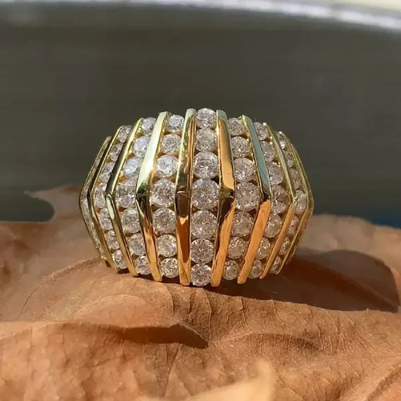 2026 European and American future style sparkling zircon ring, female niche, sweet and cool, popular new street style jewelry
