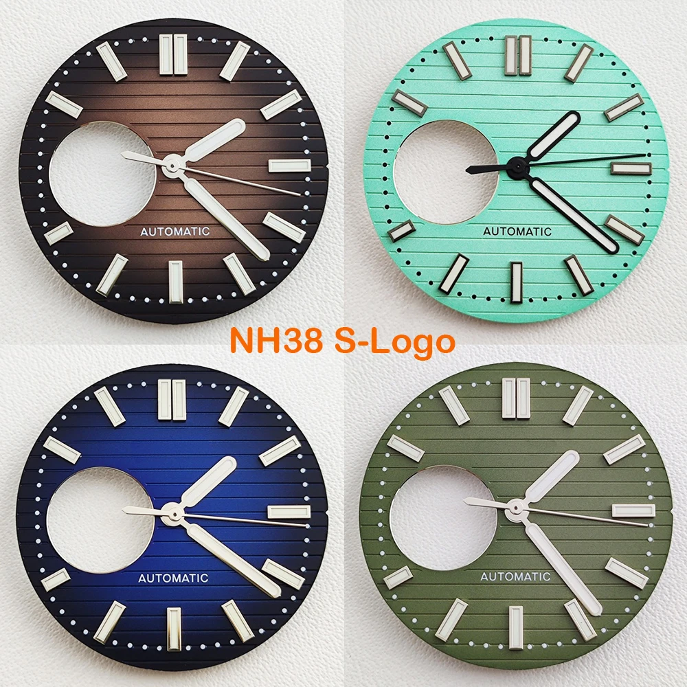 30.5mm NH38 dial Nautilus dial Watch S logo green luminous dial Suitable for NH38 movement watch accessories Watch repair tool