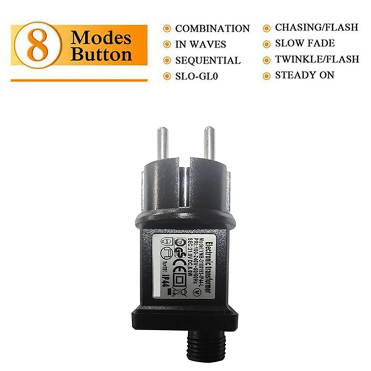 Power Adapter 31V 6W 193MA Output Current 100V-240V Waterproof Electronic Adapter Eight Function Power Adapter EU Plug