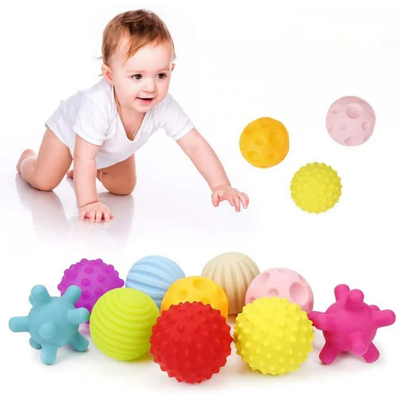 6Pcs Textured Multi Ball Set Develop Baby Tactile Senses Toy Kneading Soft Ball Kids Hand Massage Toy Infant Touch Training Ball