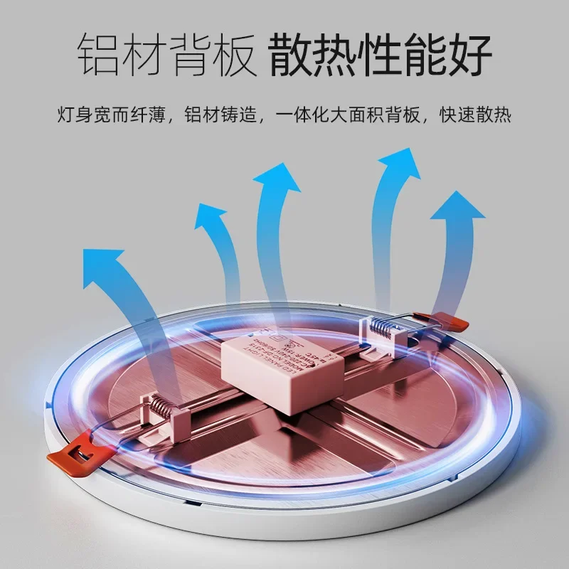 超薄型ラウンドおよびスクエアLEDダウンライト、埋め込み式ランプ、調整可能な天井スポットライト、屋内バスルームランプ、6w、8w、15w、20w、220v