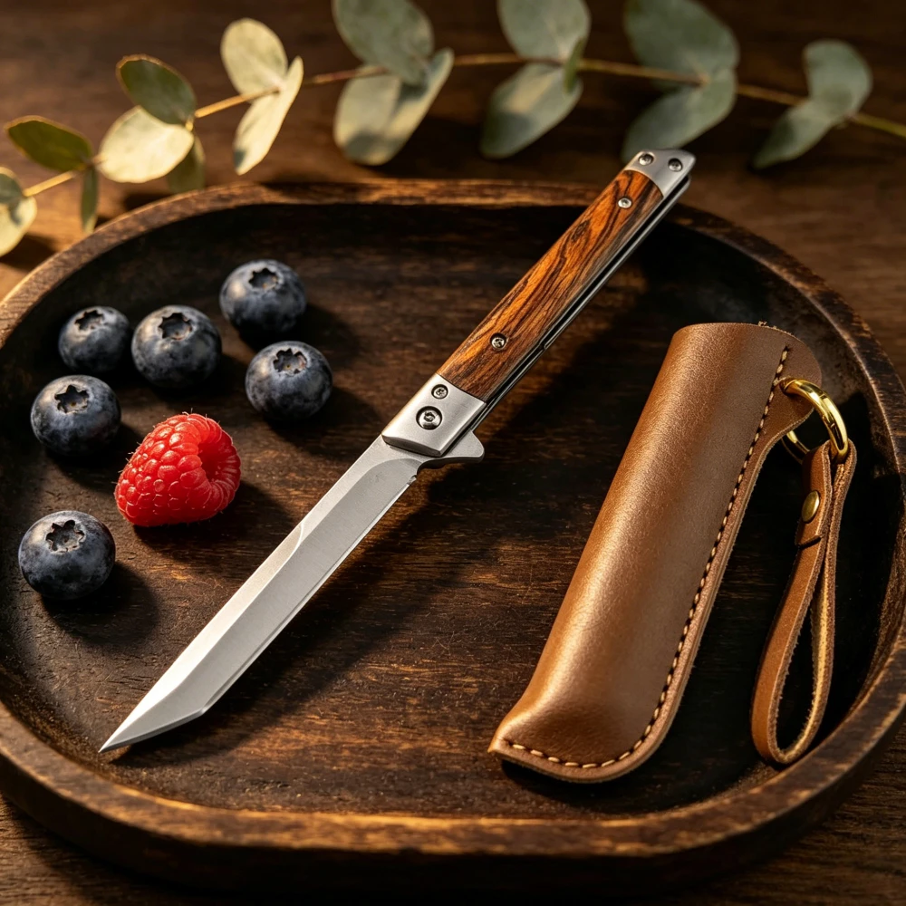 5Cr13Mov Blade Portable Folding Knife Outdoor Wild Travel Hiking Fishing Camping BBQ Multi-functional Practical Cutting Tool