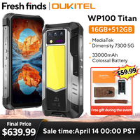 【World premier】Oukitel WP100 Titan Rugged Phone 33000mAh 66W Charger 200MP Camera Built-in Projector Camping Light CellPhone