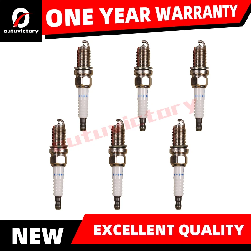 6PCS 6G72 Spark Plug For Pajero Montero K96W V43W V63W V73W V93W MS851335 MS851368 BKR6EGP (Platinum)