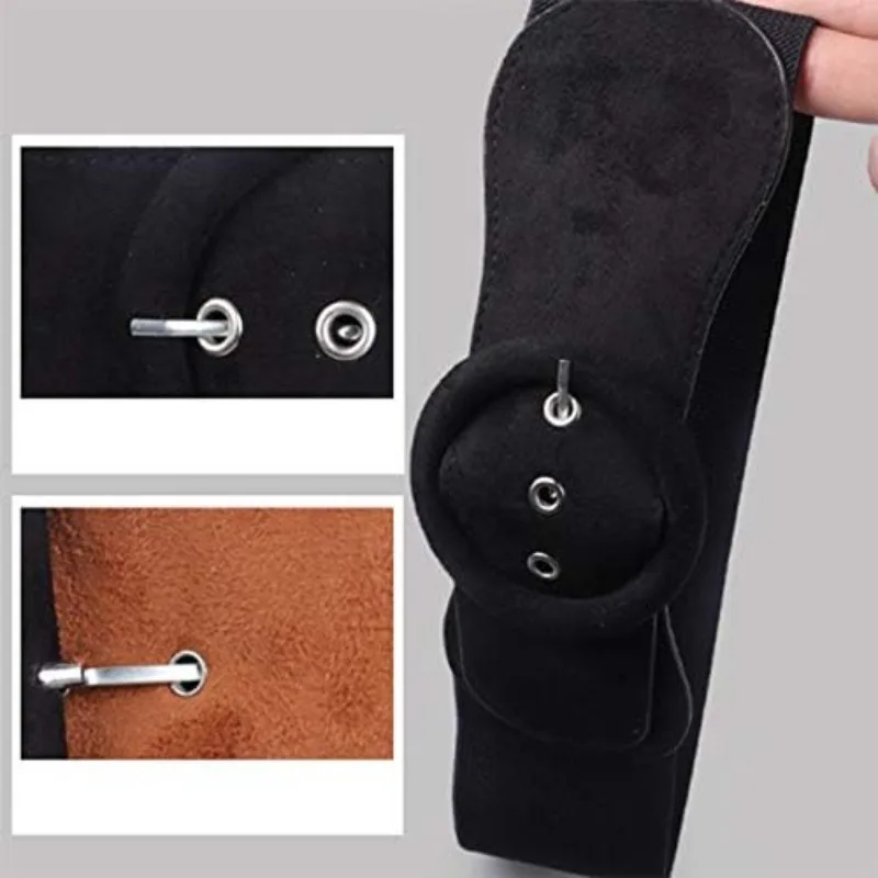 Cintura elastica da donna con leopardo, fascino alla moda, cintura in pelle scamosciata da donna, cintura larga, decorativa per jeans maglione abito