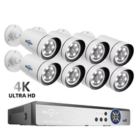 Hiseeu IP Street Poe Video Surveillance Kithome CCTV Security Camera System Two Way Audio Color Night Vision Outdoor 4K 8CH 8MP
