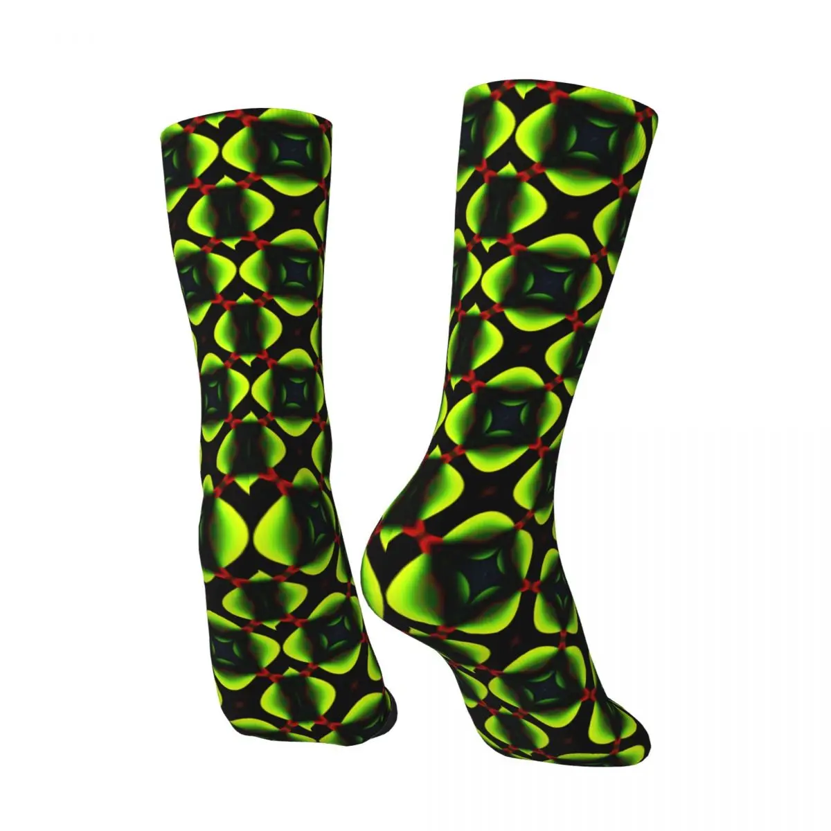 Retro Geometric Ornamental Pattern W Diamond And Circle Shapes Harajuku Seamless  Crew Sock