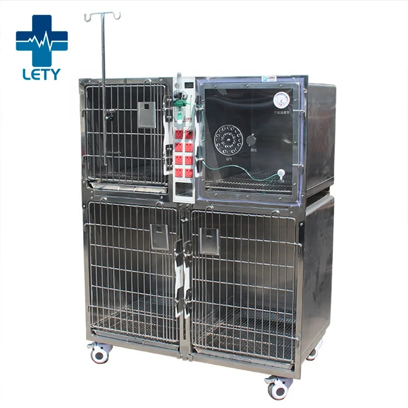 Animal Care Pet ICU Cage for Vet Clinic Hospital Inpatient oxygen cabin cat dog stainless steel house