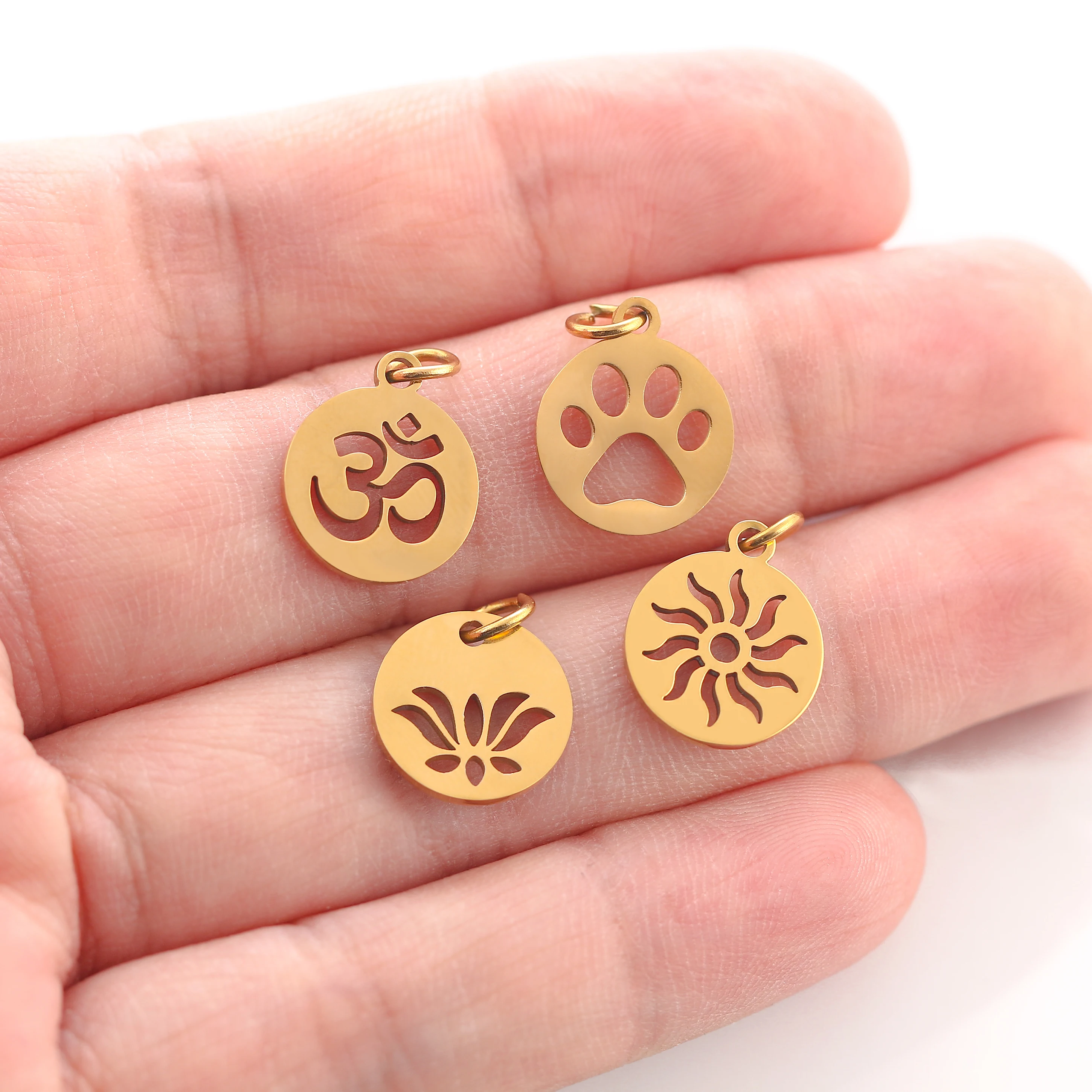 5Pcs/Lot Animal Claw Charms Stainless Steel Cat/Slephant/Hummingbird/Yoga Charm Diy Naszyjniki Kolczyki Biżuteria Wisiorki — zdjęcie 5
