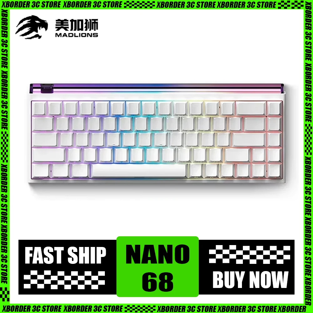 Madlions Character68-Clavier mécanique filaire personnalisé, commutateur magnétique, retour Rt 8K, accessoires PC Gamer, Hotswap, Nano68