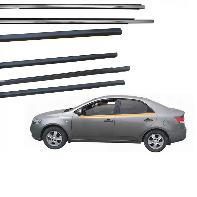 

4 шт. наружное хромированное или черное резиновое оконное стекло для Kia Forte 2009-2011, только седан, 104 см, 91 см, не для хэтчбека