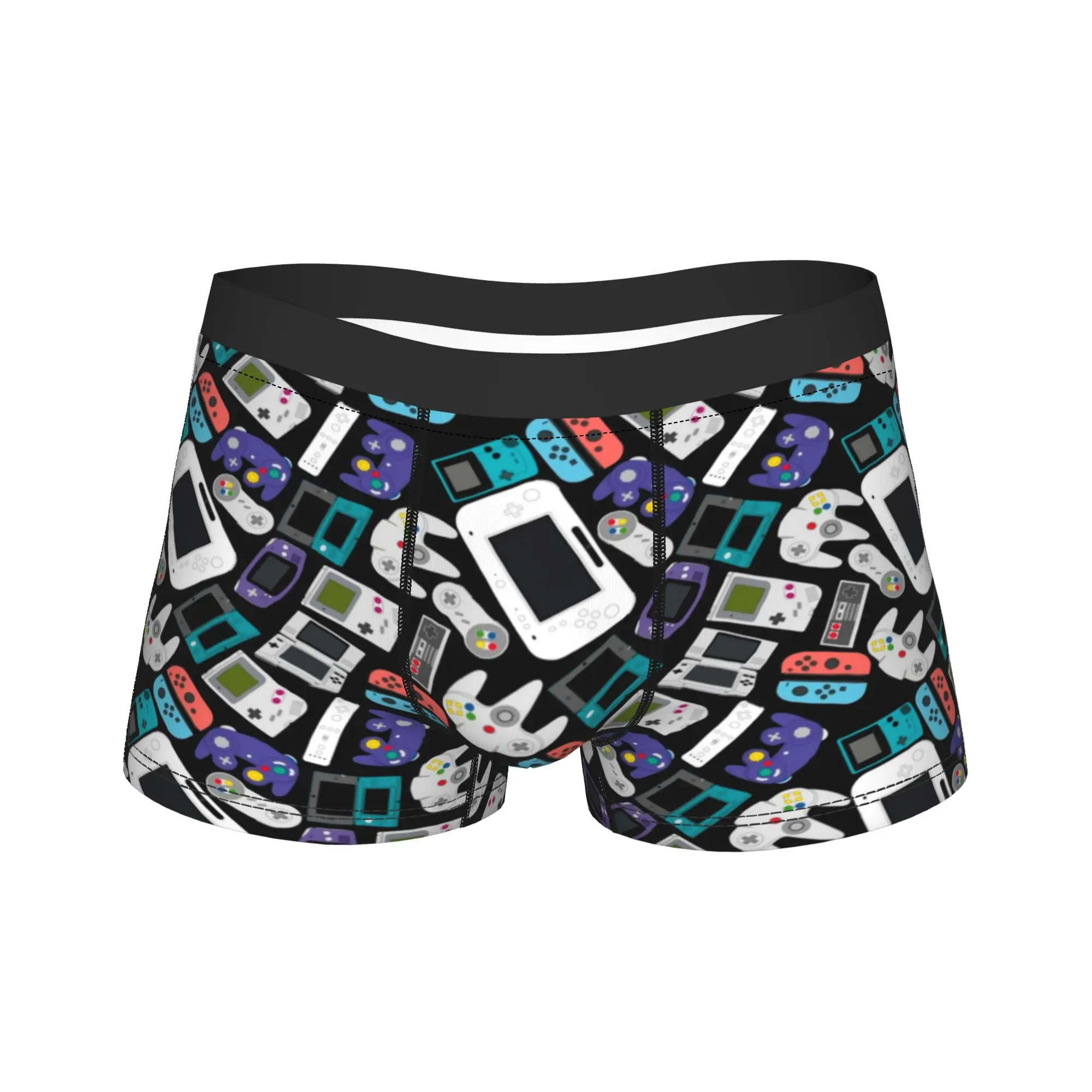 Man Game Controller Pattern Long Underwear  Funny Boxer Briefs Shorts Panties Male Soft Underpants M-XXL