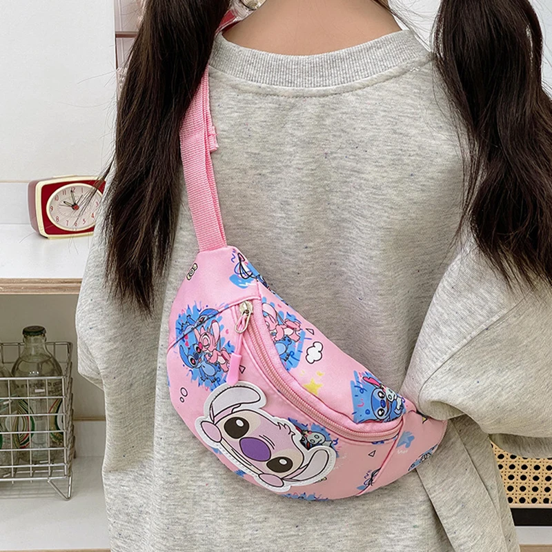디즈니 스티치 크로스바디 백 애니메이션 귀여운 스티치 & 엔젤 체스트 백 슬링 웨이스트 백 만화 귀여운 동전 지갑 크리스마스 선물용