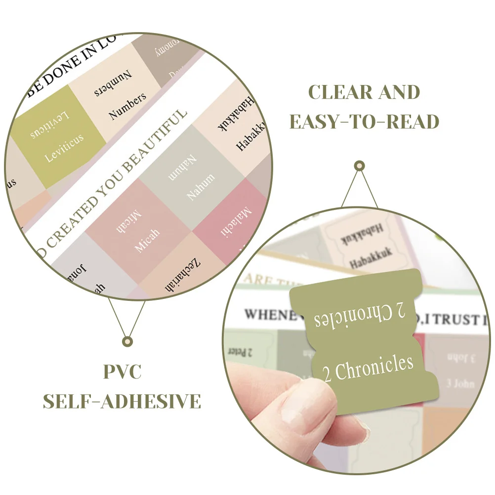 

Вкладки для индекса Библии, 5 листов самоклеящихся этикеток для определения местоположения, долговечные аксессуары для Библии, декоративные вкладки для книг