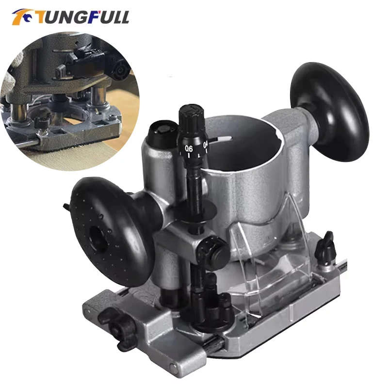 Compact Plunge Router Base Milling Trimming Machine Base Aluminum Plunge Router Bracket Wood Router Base Dust Cover