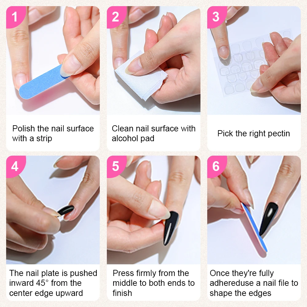 24 SZT./Lot Naklejane Ozdoby z Cyrkoniami Różowe Długie Paznokcie do Dekoracji dla Paznokci w Kształcie Migdała Uroczy Design Y2K Akcesoria do Paznokci