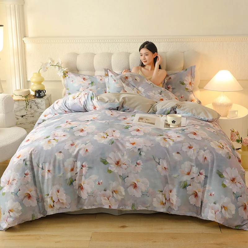 2024 New Luxury Style 100% Pure Cotton Four Piece Set, Bedding Four Piece Set, Suitable For Home Use