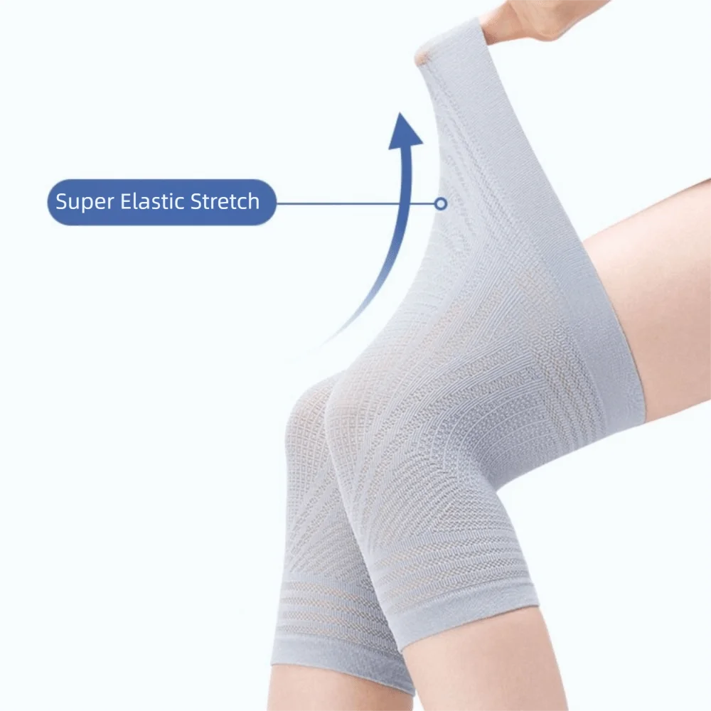 1 Pair Durable Non-slip Thin Knee Pad Elastic Breathable Leg Joint Cover Summer Style Warm Knee Pad Air-conditioned Room