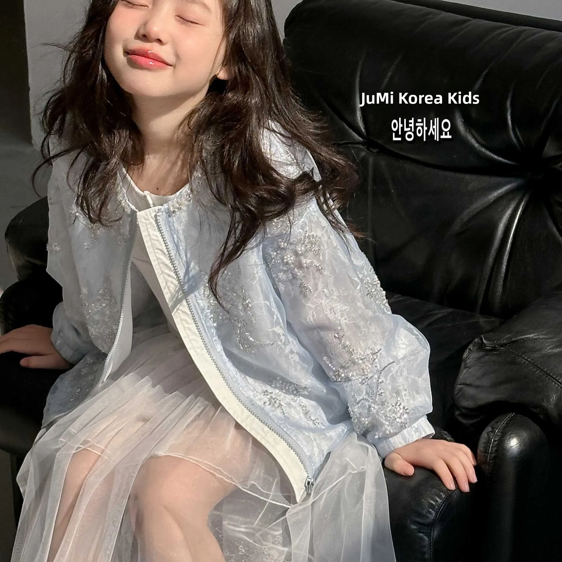 女の子の夏のアウトドアファッショナブルな日焼け止め服薄い上着プリンセススタイル長袖子供服