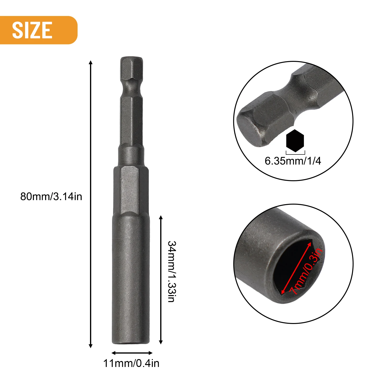 Hex Sockets 5.5-19mm Socket Magnetic Nut Screwdriver 1/4\