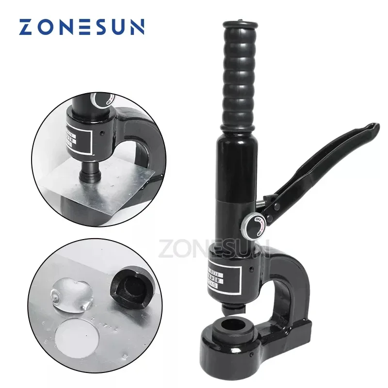 

ZONESUN Portable Hydraulic Punching Machine Punch Round Hole For Steel Metal 25mm Round Hole Digger Opener Perforator Punch Tool