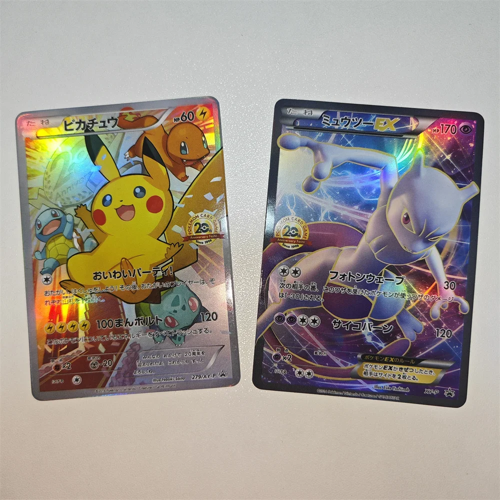 20th Edition Cards PTCG Mewtwo XY-P  Celebration Party Board Photon Wave Game Collection Prop Exquisite Student Birthday Gift
