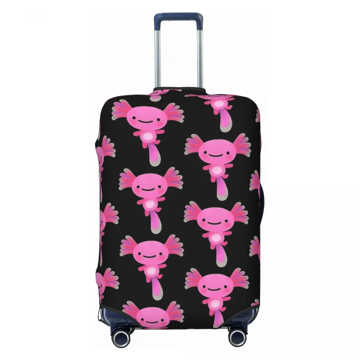 Coral Axolotl Pink Print Suitcase Cover Holiday Cruise Trip Useful Luggage Case Protector