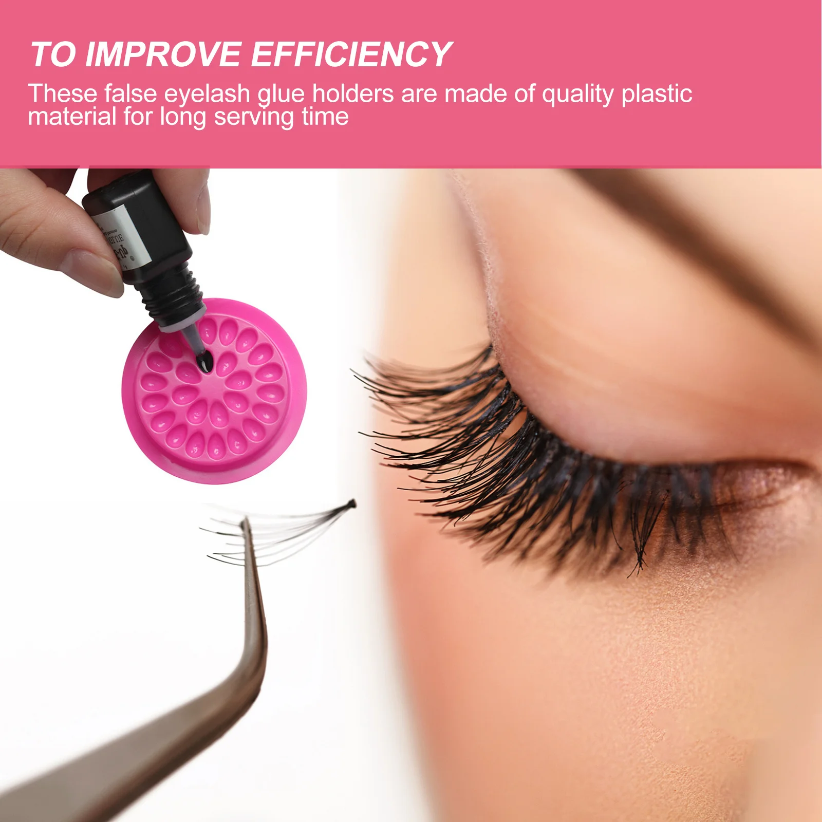 150 قطعة صواني رمش القابل للتصرف قسط البلاستيك رمش تمديد حامل الصمغ طويلة الأمد مقاومة للتعفن لوازم صالون تجميل #2