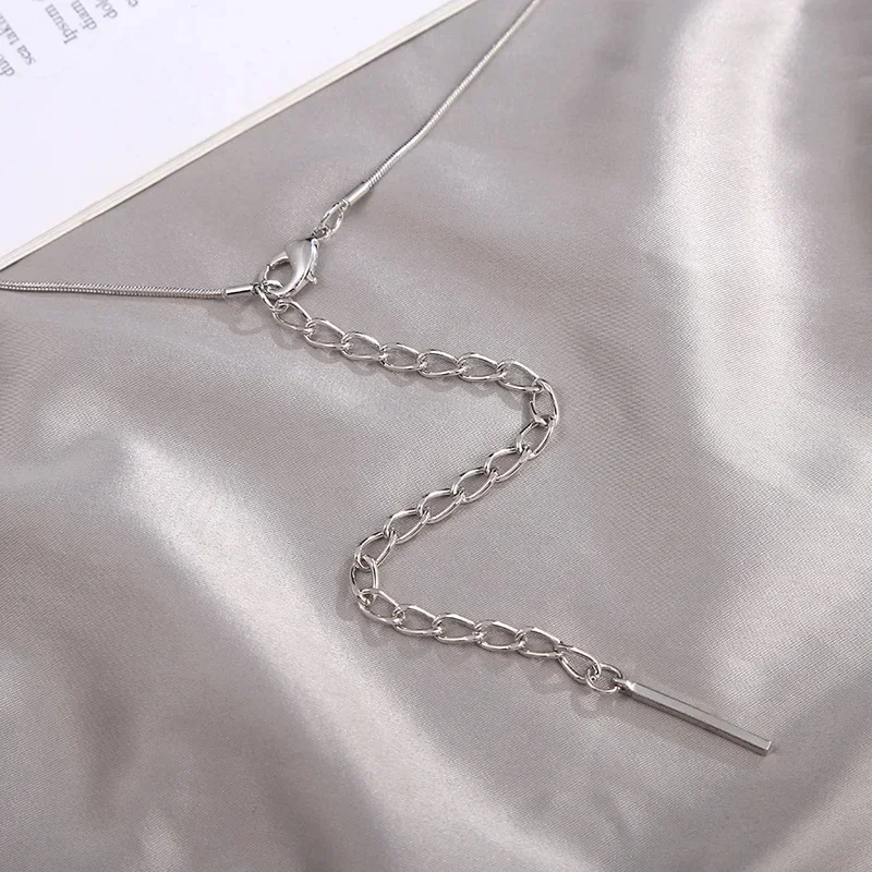 Fashion Geometric Round Pear Necklace for Woman Girl Irregular Sweater Chain Necklaces Charm Female Jewelry