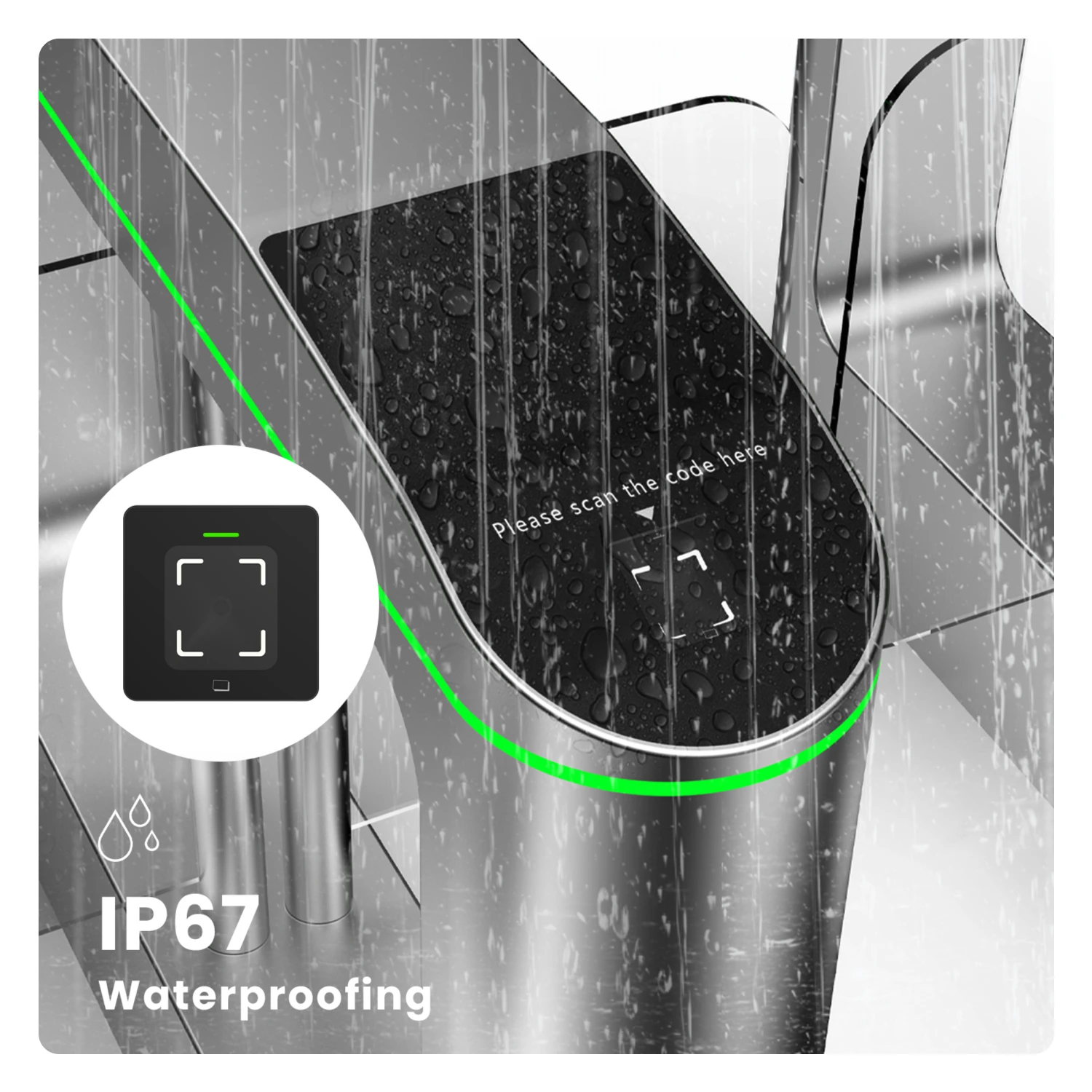 2026 Feocey FC7734 QR Barcode Scanner RFID Access Control System RS485/RS232/Wiegand/TTL IP66 Waterproof
